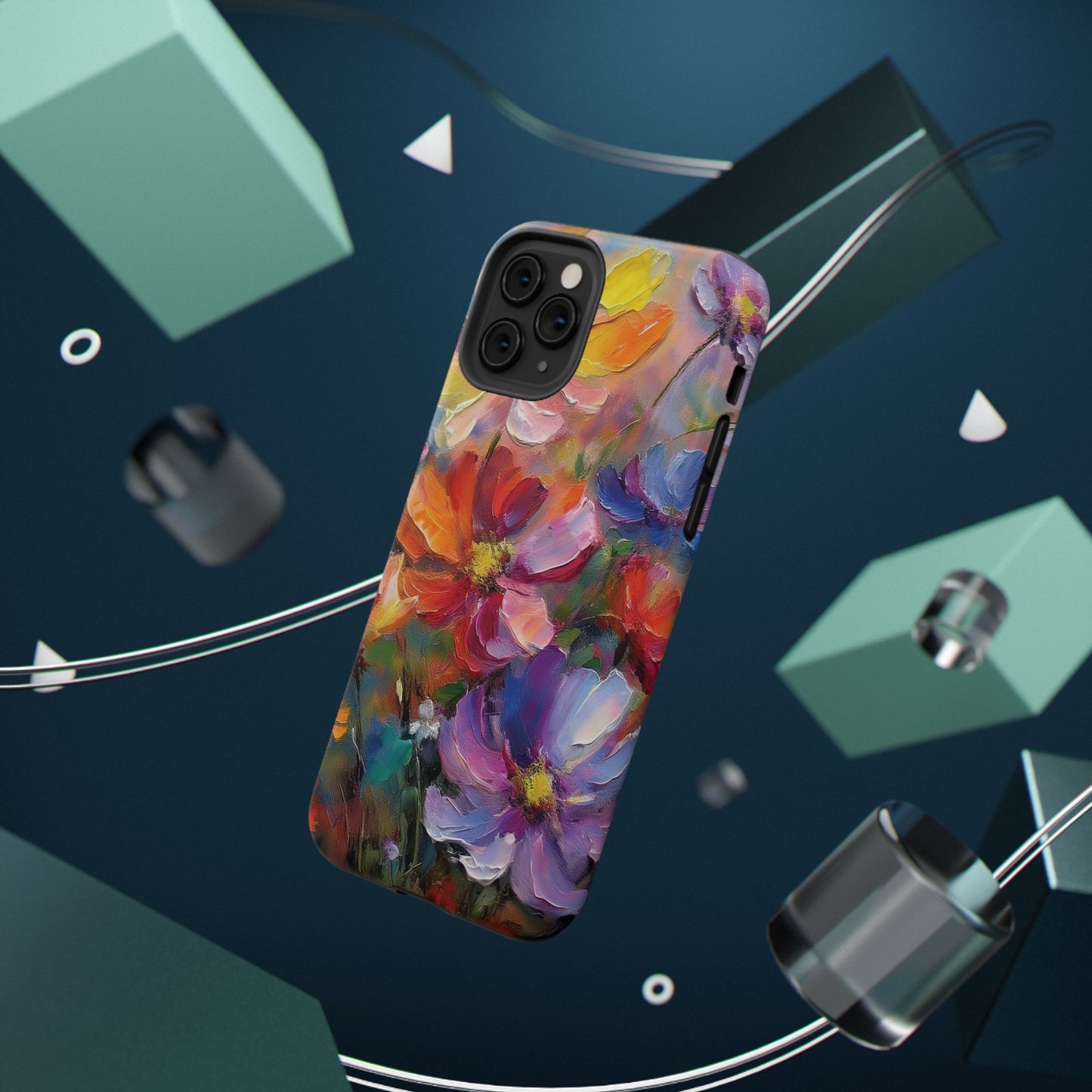 Flower Pattern Phone Case | 70s Retro | Cover for iPhone 16 15 14 13 12 SE Max Pro - Samsung Galaxy S Series - Flower Drawing