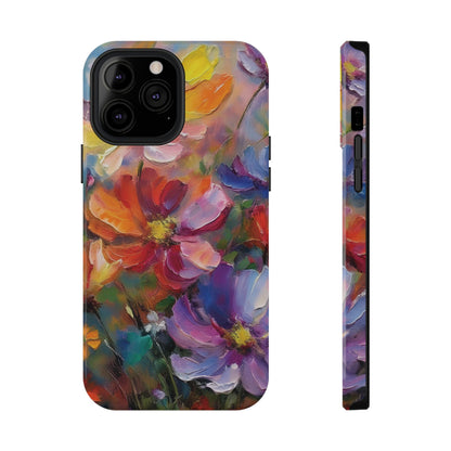 Flower Pattern Phone Case | 70s Retro | Cover for iPhone 16 15 14 13 12 SE Max Pro - Samsung Galaxy S Series - Flower Drawing