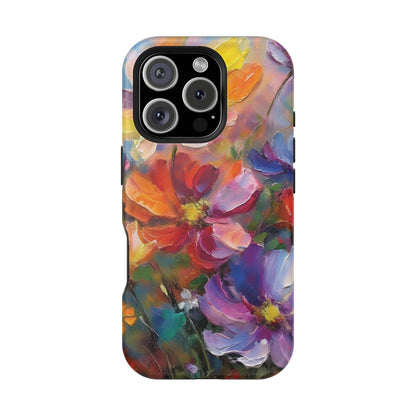 Flower Pattern Phone Case | 70s Retro | Cover for iPhone 16 15 14 13 12 SE Max Pro - Samsung Galaxy S Series - Flower Drawing