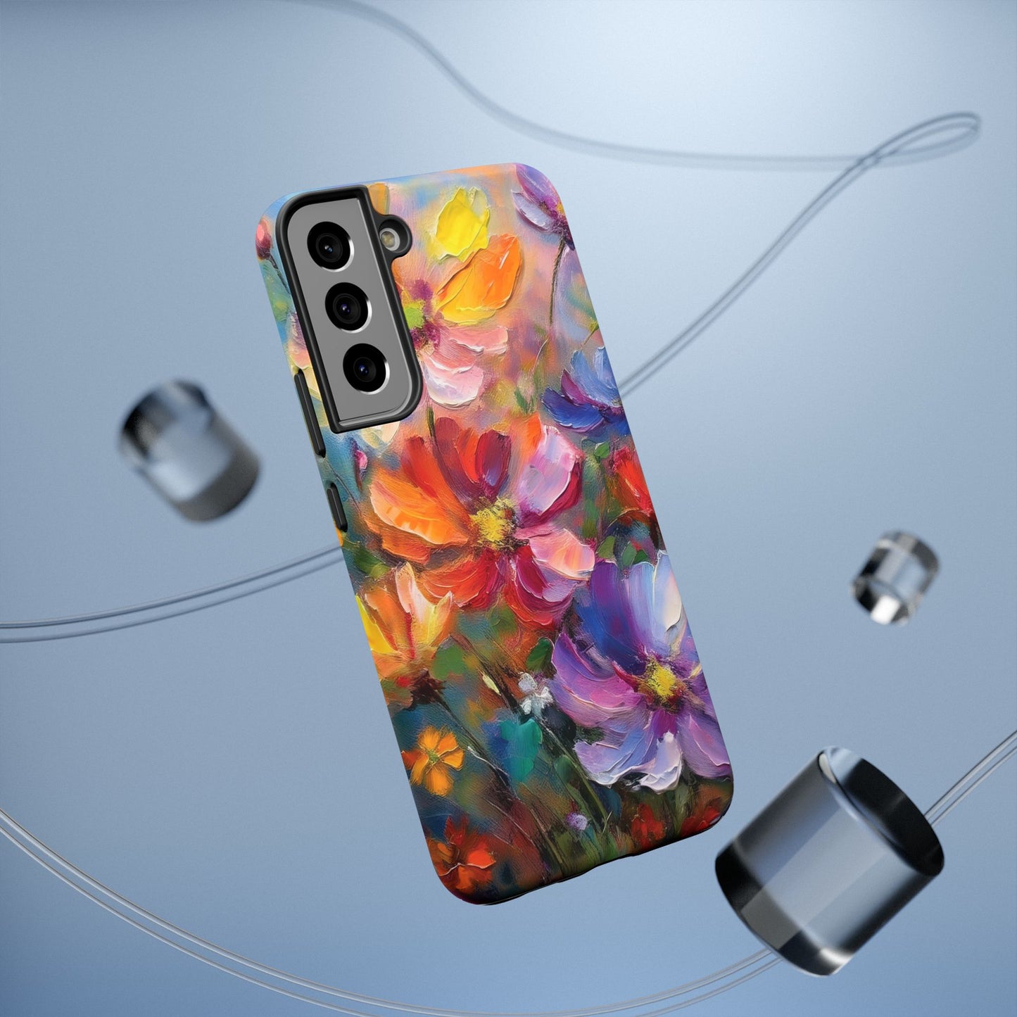 Flower Pattern Phone Case | 70s Retro | Cover for iPhone 16 15 14 13 12 SE Max Pro - Samsung Galaxy S Series - Flower Drawing