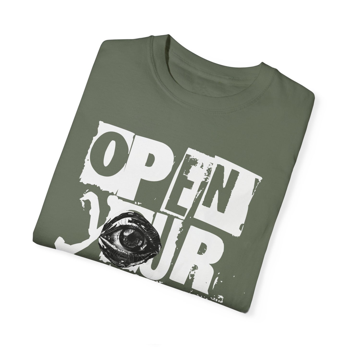 Open Your Eyes T-Shirt - Eye Graphic Tee, Motivational Shirt, Casual Streetwear, Eye Design Shirt, Inspirational Graphic Tee