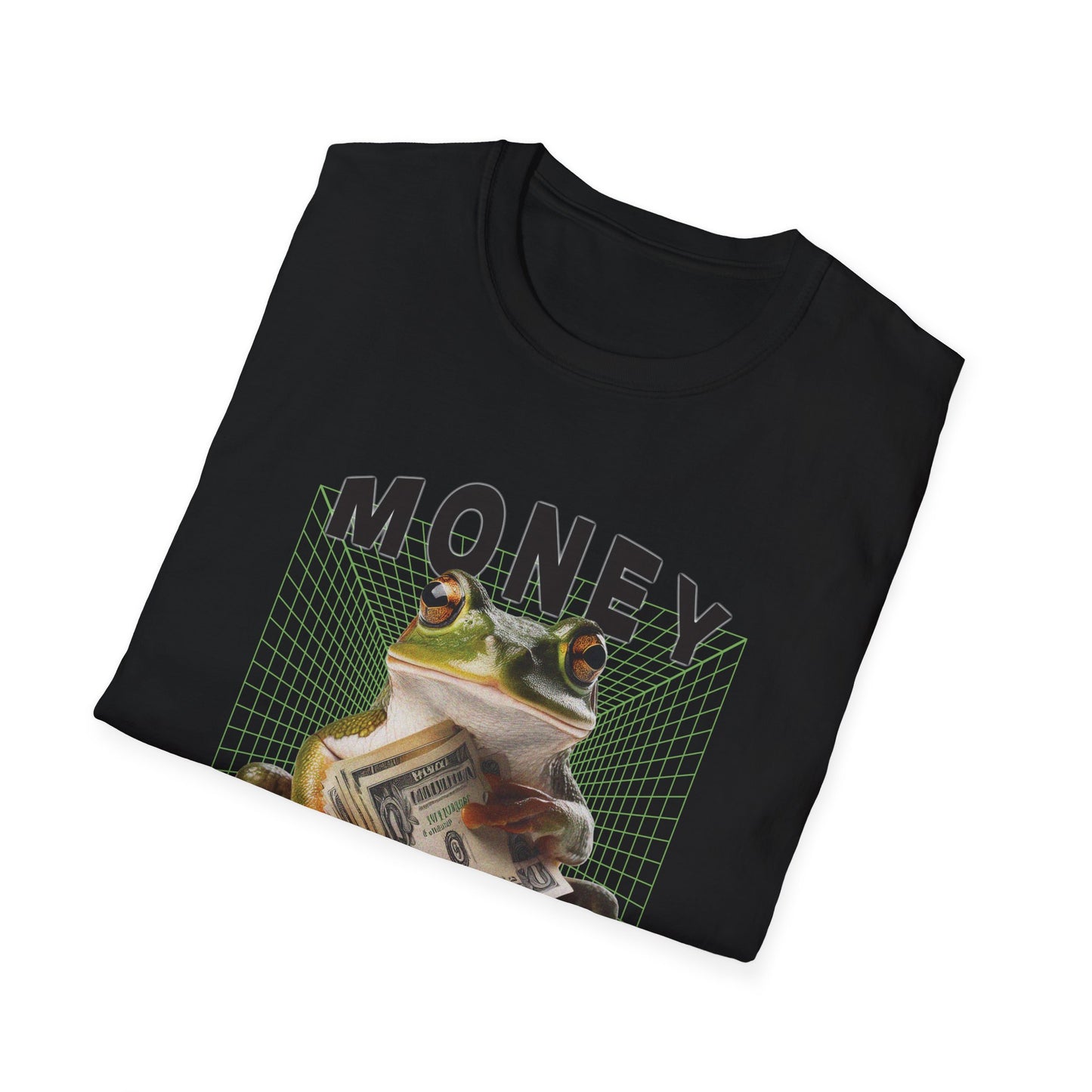 Funny Frog Tshirt, Money Lover Tee, Unisex Softstyle Shirt, Animal Graphic Top, Fun Gift for Frog Lovers, Cute Amphibian Apparel