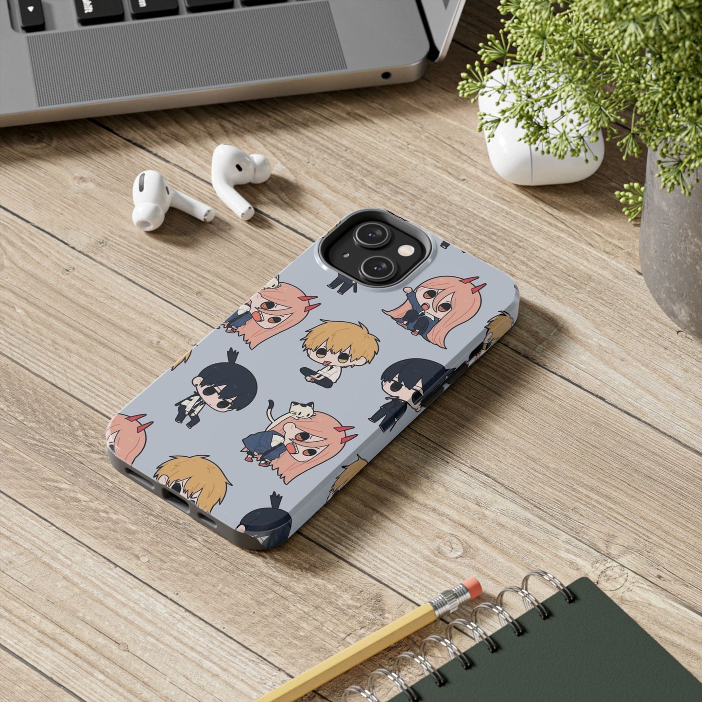 Anime Manga-Inspired Power and Denji iPhone Case for iPhone 16 and Samsung – Chainsaw Man Design