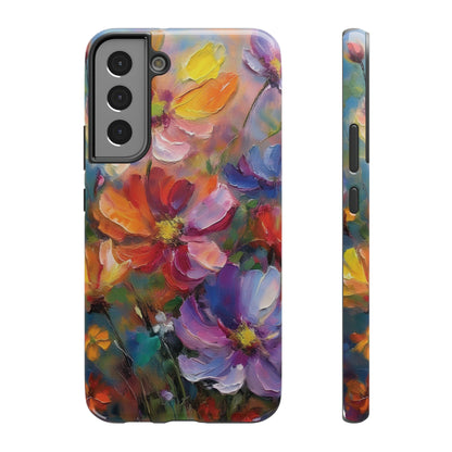 Flower Pattern Phone Case | 70s Retro | Cover for iPhone 16 15 14 13 12 SE Max Pro - Samsung Galaxy S Series - Flower Drawing