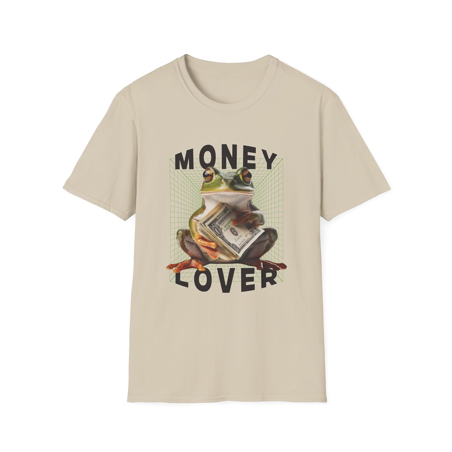 Funny Frog Tshirt, Money Lover Tee, Unisex Softstyle Shirt, Animal Graphic Top, Fun Gift for Frog Lovers, Cute Amphibian Apparel