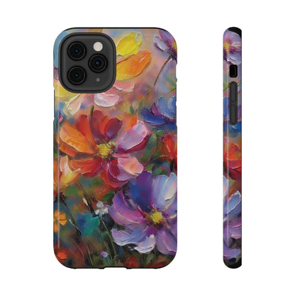 Flower Pattern Phone Case | 70s Retro | Cover for iPhone 16 15 14 13 12 SE Max Pro - Samsung Galaxy S Series - Flower Drawing