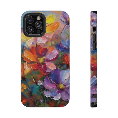 Flower Pattern Phone Case | 70s Retro | Cover for iPhone 16 15 14 13 12 SE Max Pro - Samsung Galaxy S Series - Flower Drawing