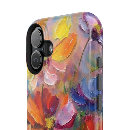 Flower Pattern Phone Case | 70s Retro | Cover for iPhone 16 15 14 13 12 SE Max Pro - Samsung Galaxy S Series - Flower Drawing