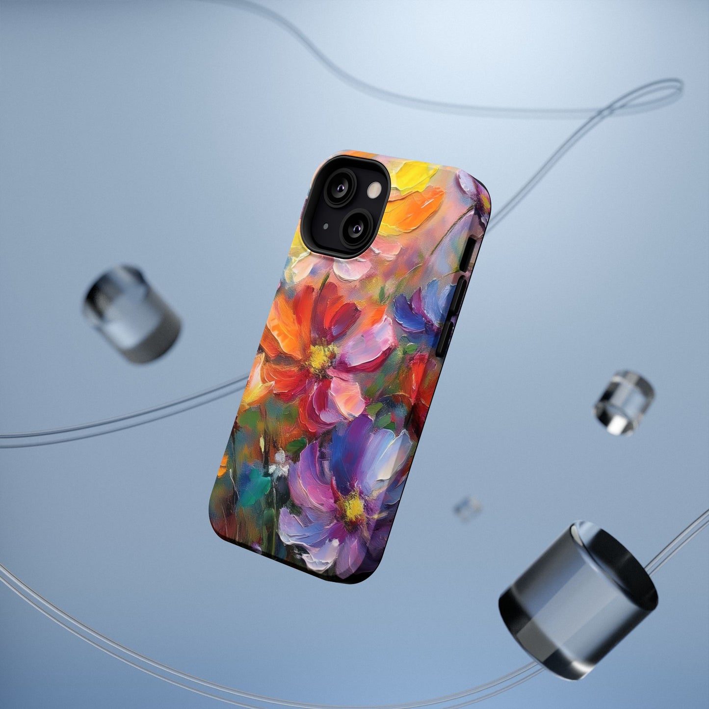 Flower Pattern Phone Case | 70s Retro | Cover for iPhone 16 15 14 13 12 SE Max Pro - Samsung Galaxy S Series - Flower Drawing