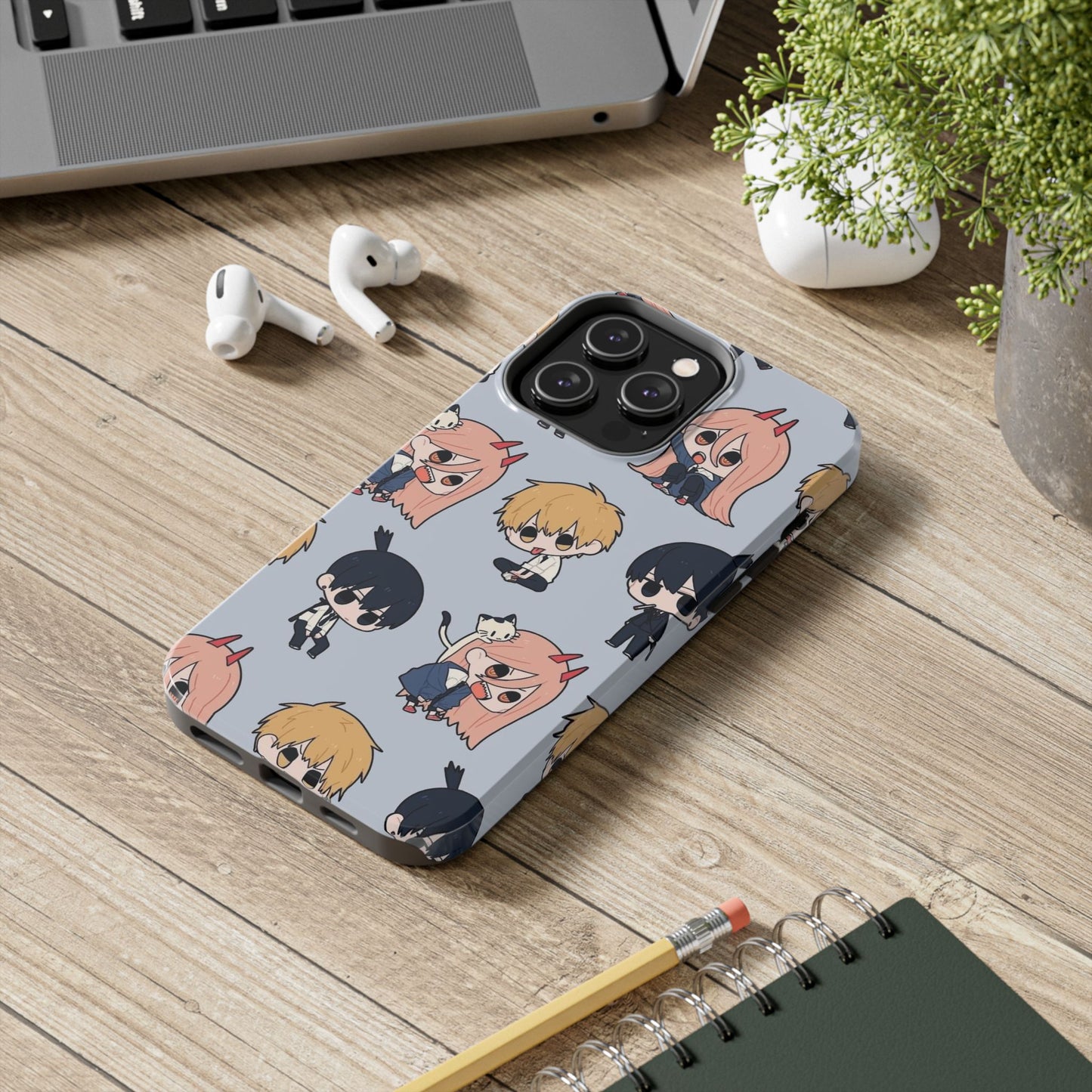 Anime Manga-Inspired Power and Denji iPhone Case for iPhone 16 and Samsung – Chainsaw Man Design