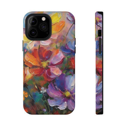 Flower Pattern Phone Case | 70s Retro | Cover for iPhone 16 15 14 13 12 SE Max Pro - Samsung Galaxy S Series - Flower Drawing