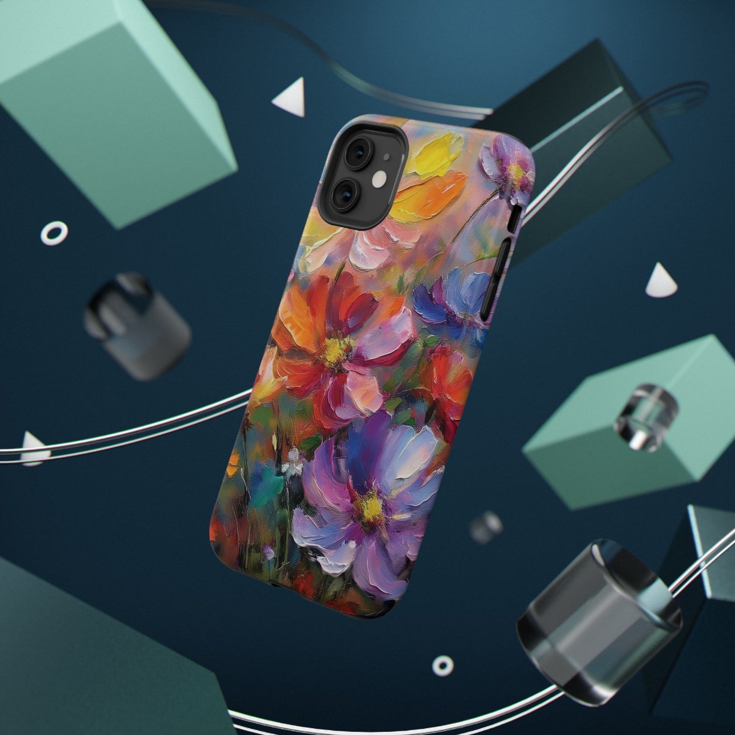 Flower Pattern Phone Case | 70s Retro | Cover for iPhone 16 15 14 13 12 SE Max Pro - Samsung Galaxy S Series - Flower Drawing