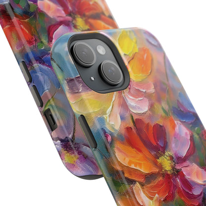 Flower Pattern Phone Case | 70s Retro | Cover for iPhone 16 15 14 13 12 SE Max Pro - Samsung Galaxy S Series - Flower Drawing