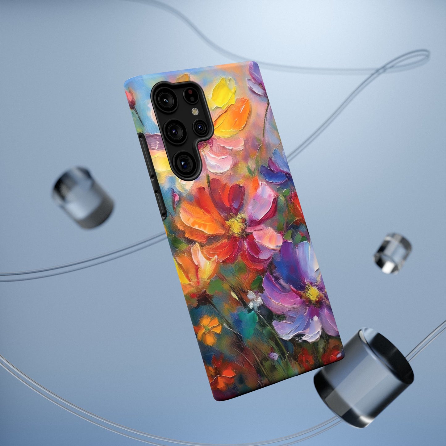 Flower Pattern Phone Case | 70s Retro | Cover for iPhone 16 15 14 13 12 SE Max Pro - Samsung Galaxy S Series - Flower Drawing