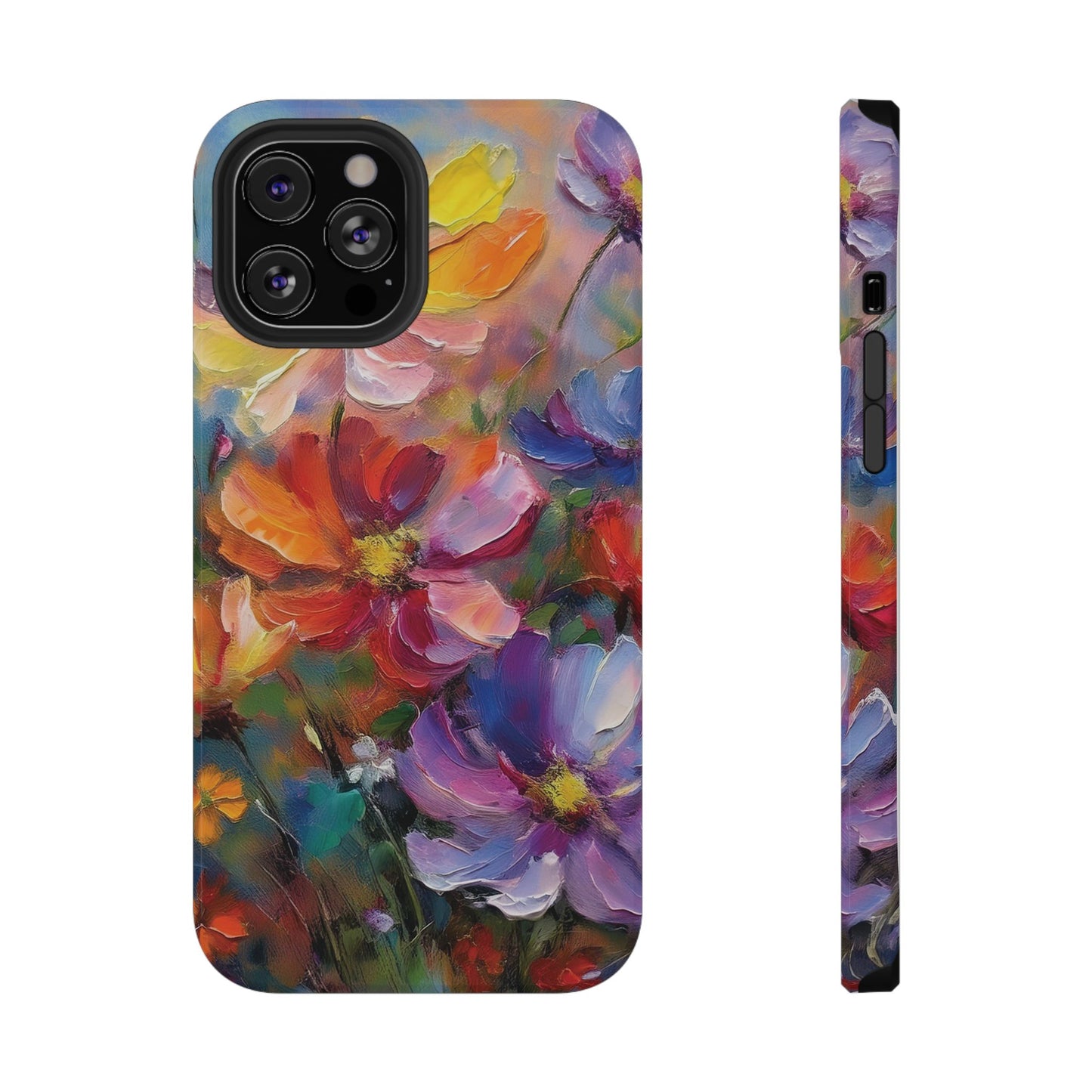 Flower Pattern Phone Case | 70s Retro | Cover for iPhone 16 15 14 13 12 SE Max Pro - Samsung Galaxy S Series - Flower Drawing