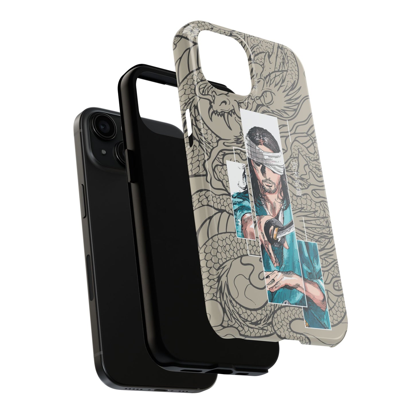 Samurai Anime Manga-Inspired iPhone Case – Musashi Design for iPhone 16-7 & Samsung