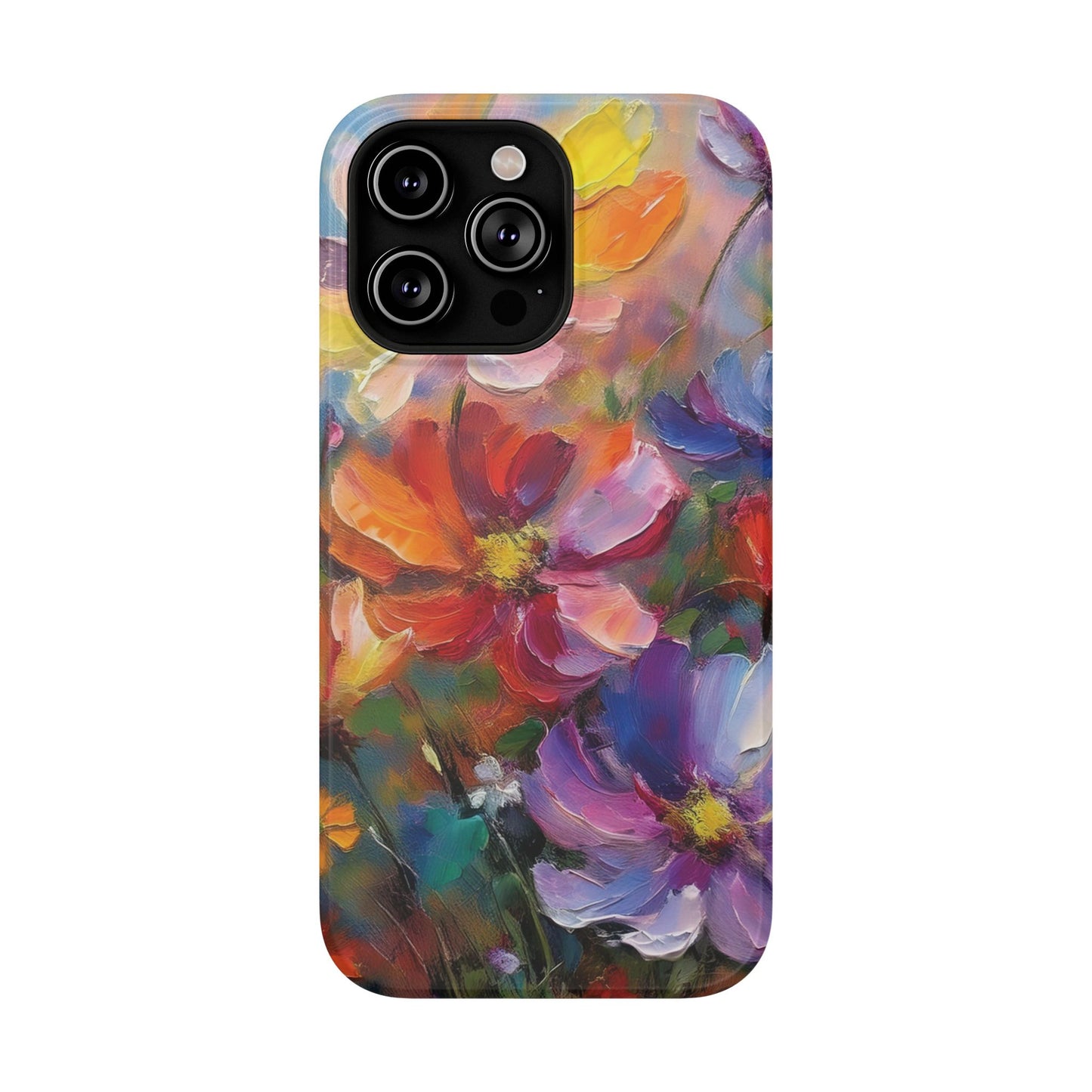 Flower Pattern Phone Case | 70s Retro | Cover for iPhone 16 15 14 13 12 SE Max Pro - Samsung Galaxy S Series - Flower Drawing