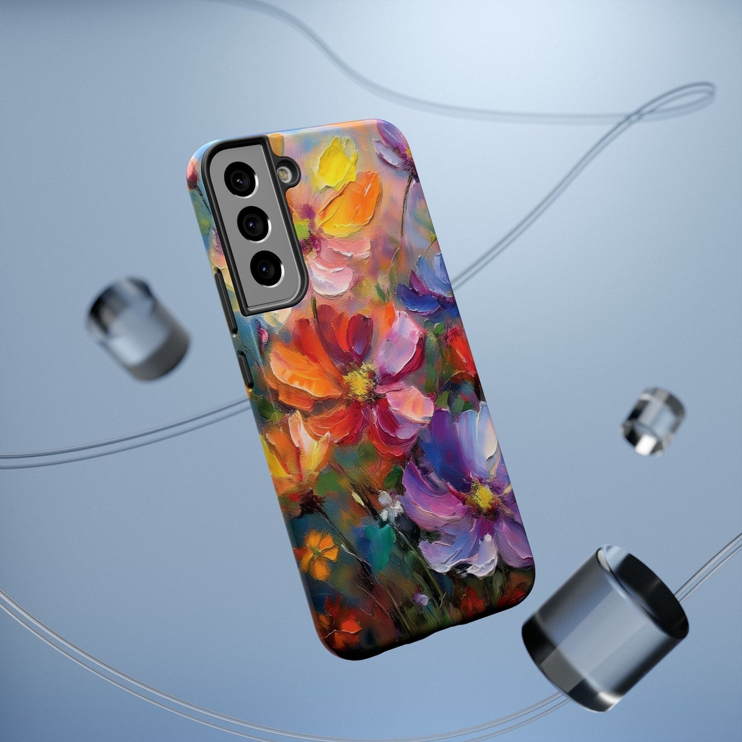 Flower Pattern Phone Case | 70s Retro | Cover for iPhone 16 15 14 13 12 SE Max Pro - Samsung Galaxy S Series - Flower Drawing