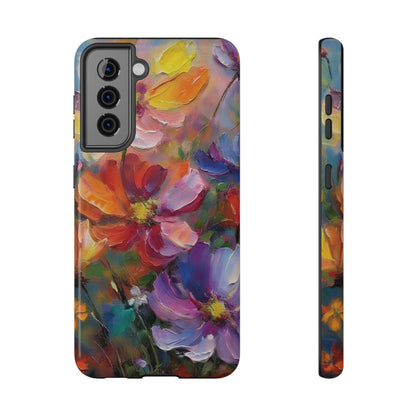 Flower Pattern Phone Case | 70s Retro | Cover for iPhone 16 15 14 13 12 SE Max Pro - Samsung Galaxy S Series - Flower Drawing