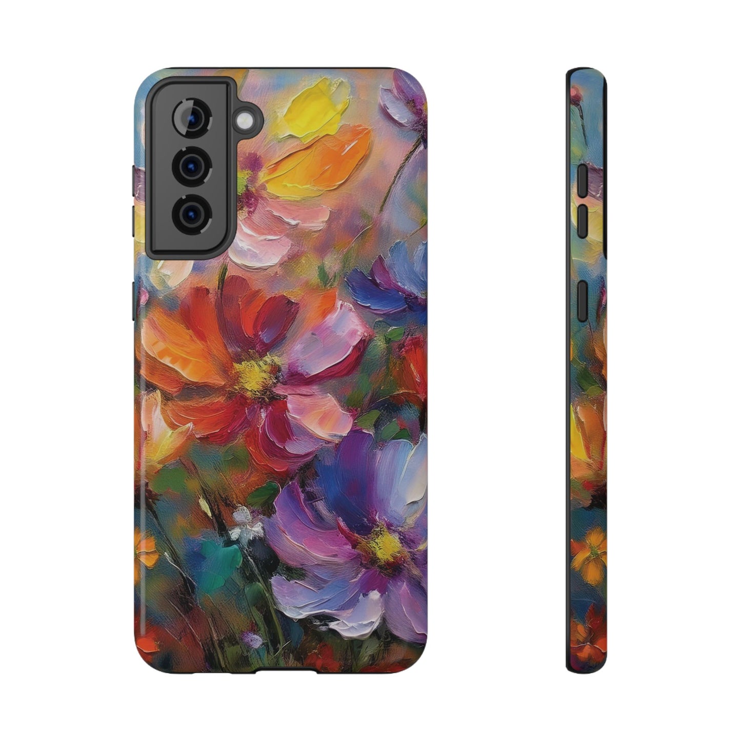 Flower Pattern Phone Case | 70s Retro | Cover for iPhone 16 15 14 13 12 SE Max Pro - Samsung Galaxy S Series - Flower Drawing