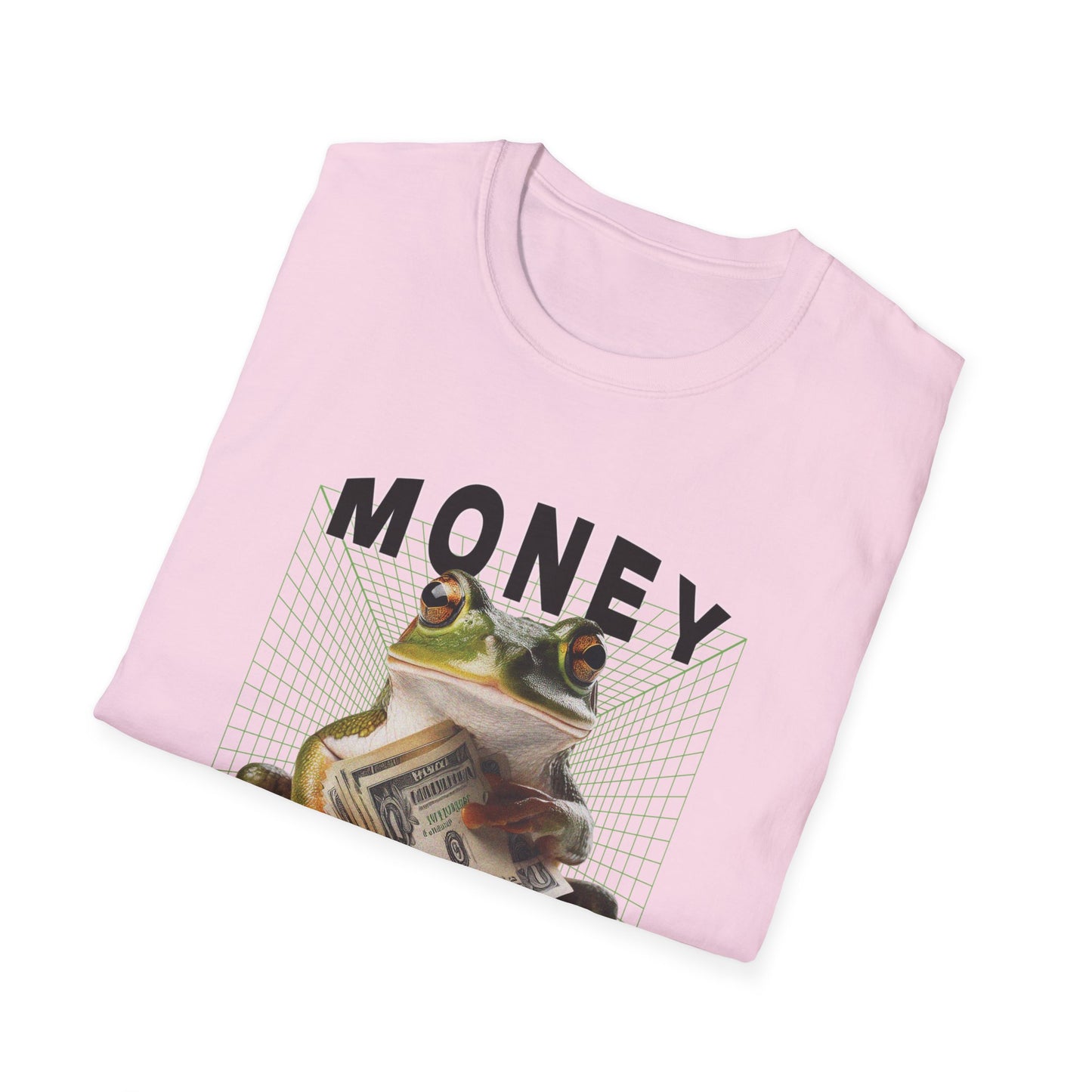 Funny Frog Tshirt, Money Lover Tee, Unisex Softstyle Shirt, Animal Graphic Top, Fun Gift for Frog Lovers, Cute Amphibian Apparel