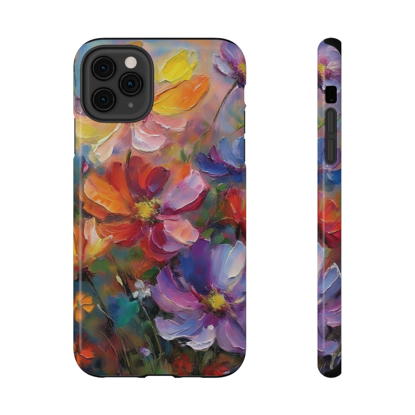 Flower Pattern Phone Case | 70s Retro | Cover for iPhone 16 15 14 13 12 SE Max Pro - Samsung Galaxy S Series - Flower Drawing