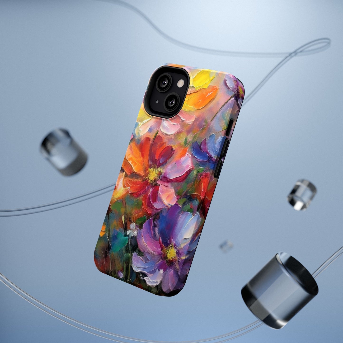 Flower Pattern Phone Case | 70s Retro | Cover for iPhone 16 15 14 13 12 SE Max Pro - Samsung Galaxy S Series - Flower Drawing