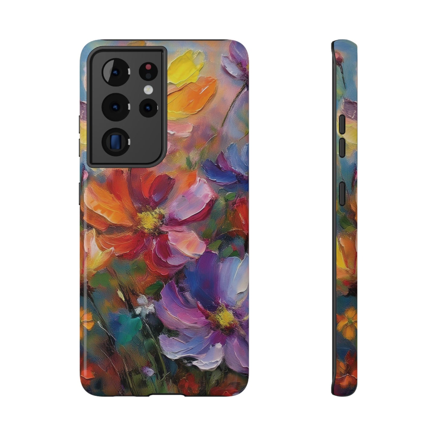 Flower Pattern Phone Case | 70s Retro | Cover for iPhone 16 15 14 13 12 SE Max Pro - Samsung Galaxy S Series - Flower Drawing