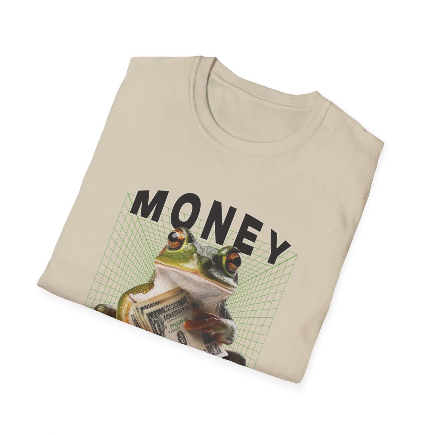 Funny Frog Tshirt, Money Lover Tee, Unisex Softstyle Shirt, Animal Graphic Top, Fun Gift for Frog Lovers, Cute Amphibian Apparel