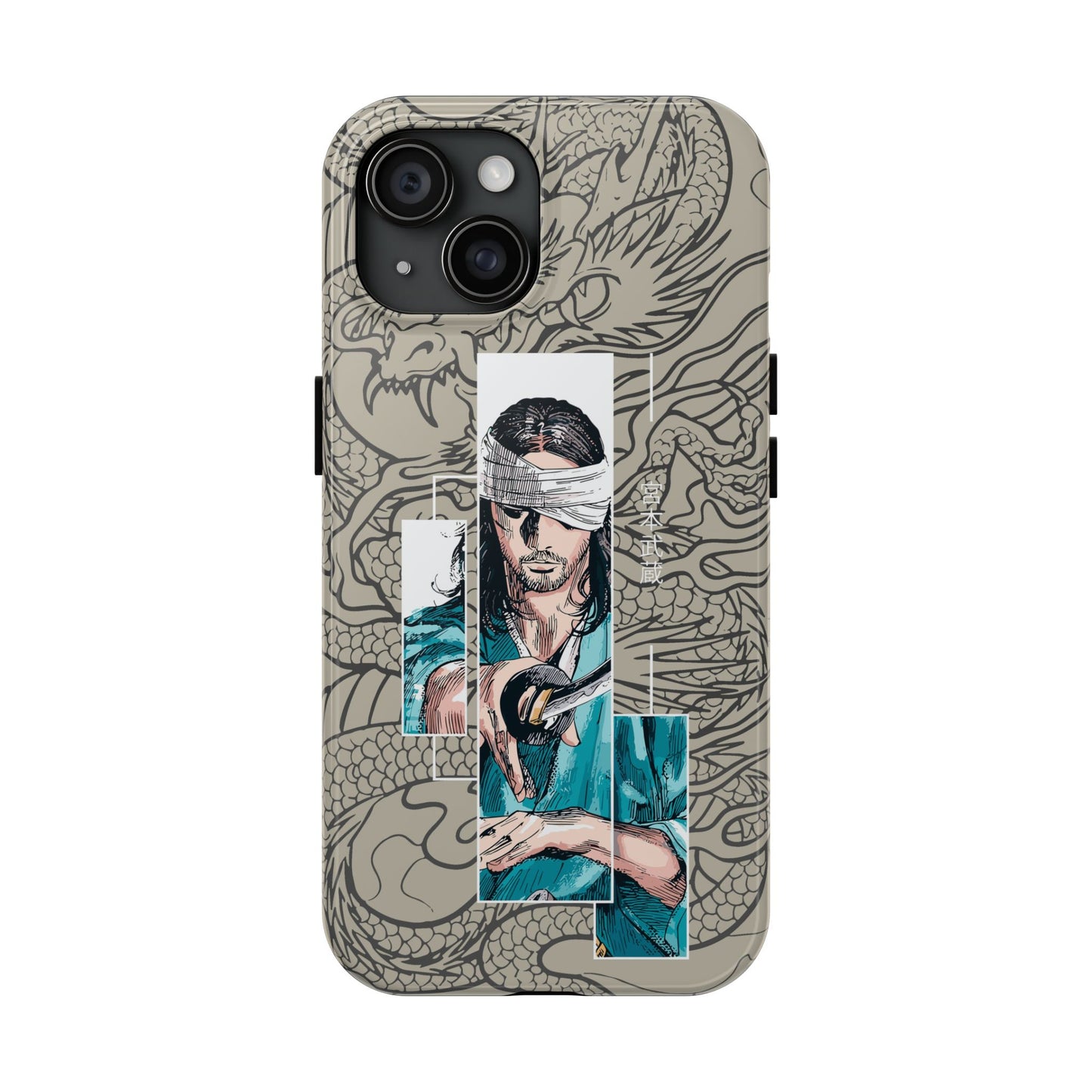 Samurai Anime Manga-Inspired iPhone Case – Musashi Design for iPhone 16-7 & Samsung