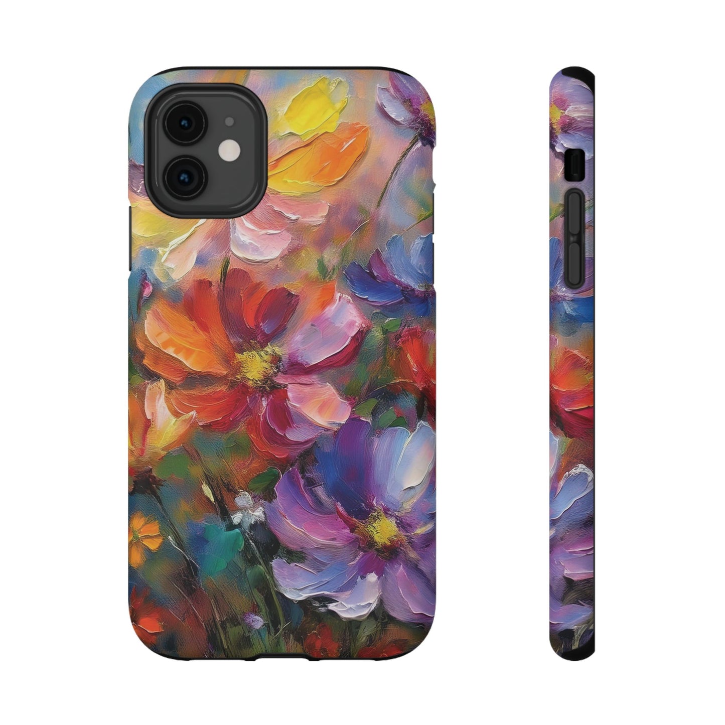 Flower Pattern Phone Case | 70s Retro | Cover for iPhone 16 15 14 13 12 SE Max Pro - Samsung Galaxy S Series - Flower Drawing