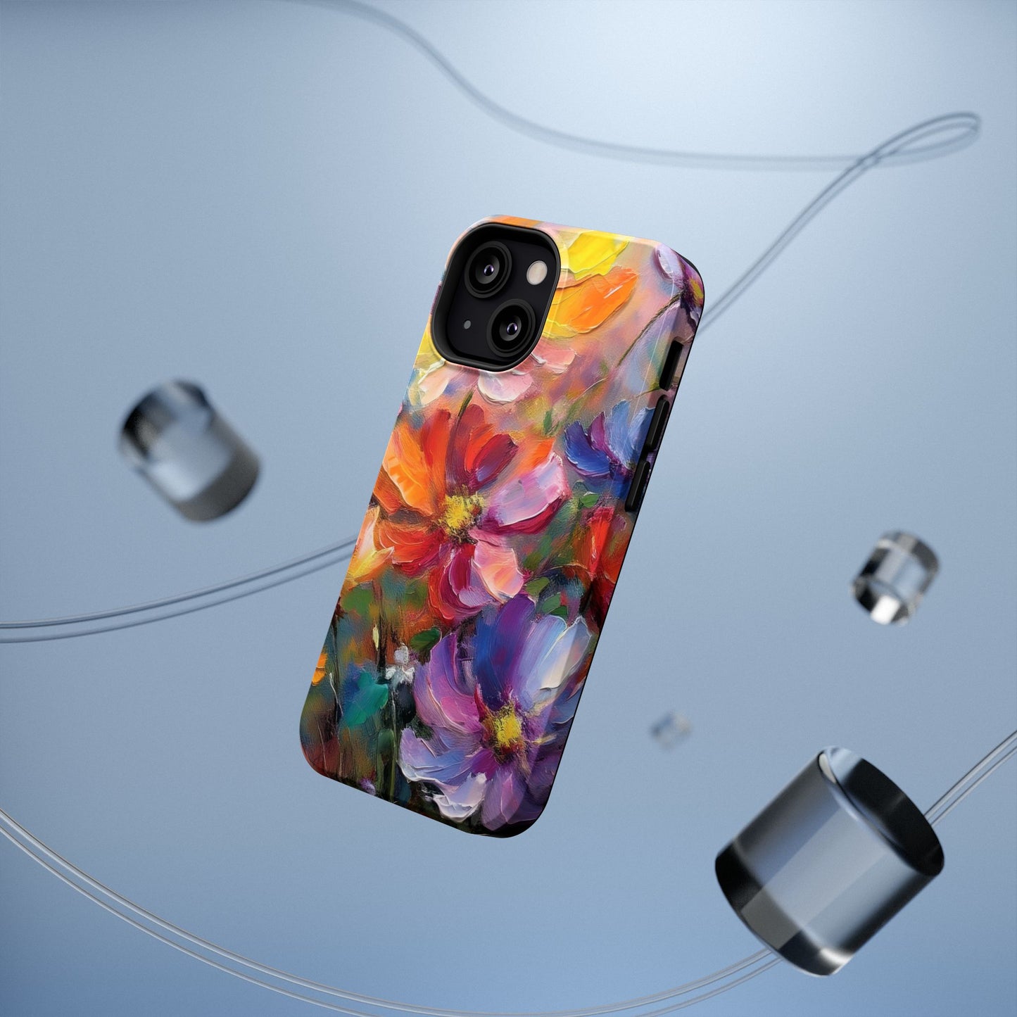 Flower Pattern Phone Case | 70s Retro | Cover for iPhone 16 15 14 13 12 SE Max Pro - Samsung Galaxy S Series - Flower Drawing