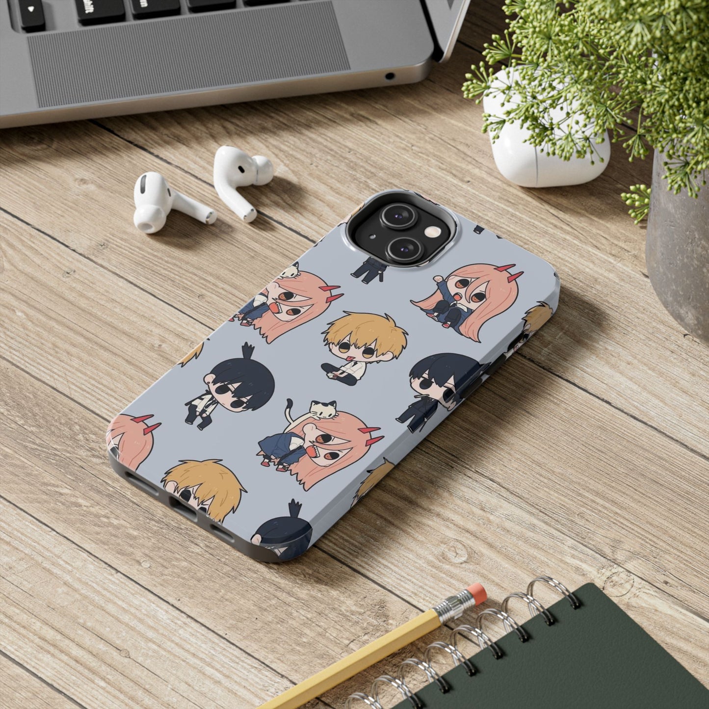 Anime Manga-Inspired Power and Denji iPhone Case for iPhone 16 and Samsung – Chainsaw Man Design