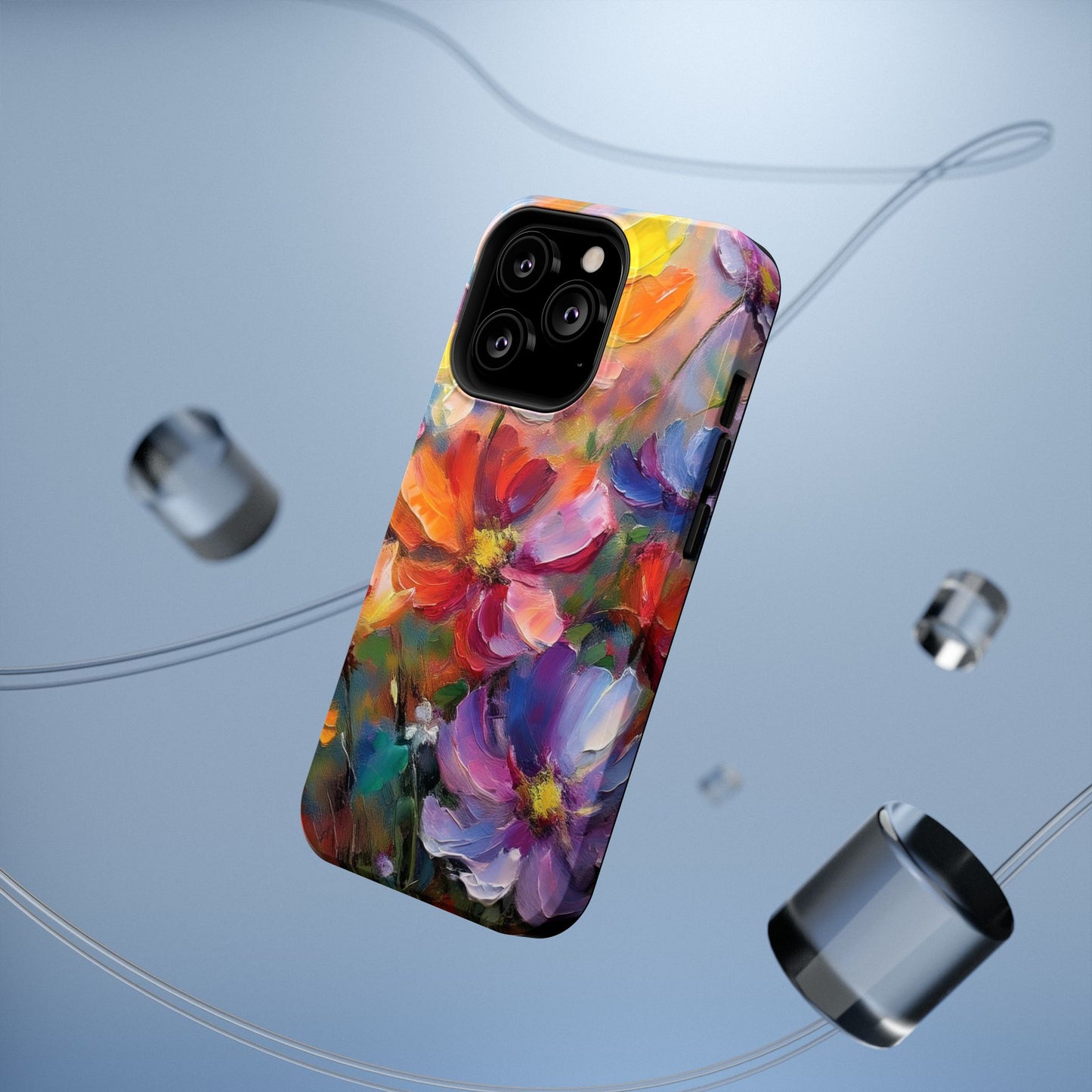 Flower Pattern Phone Case | 70s Retro | Cover for iPhone 16 15 14 13 12 SE Max Pro - Samsung Galaxy S Series - Flower Drawing