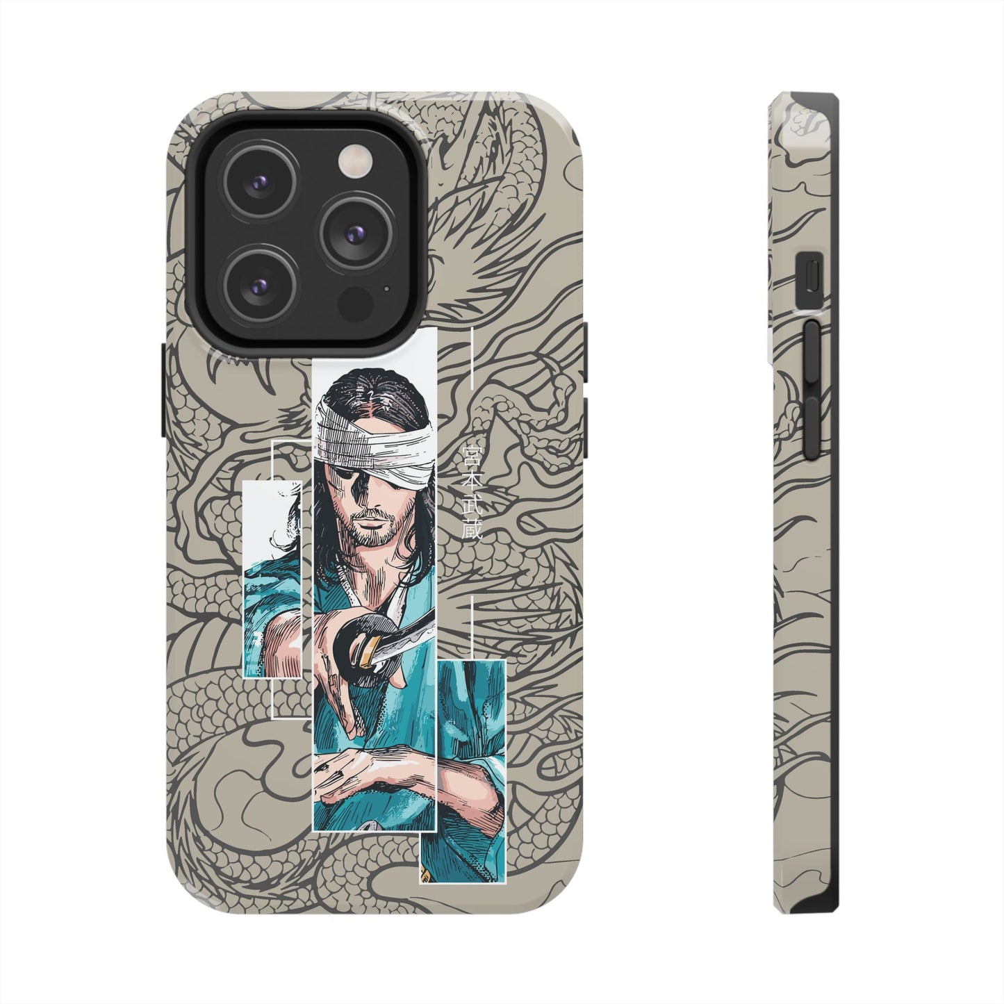 Samurai Anime Manga-Inspired iPhone Case – Musashi Design for iPhone 16-7 & Samsung