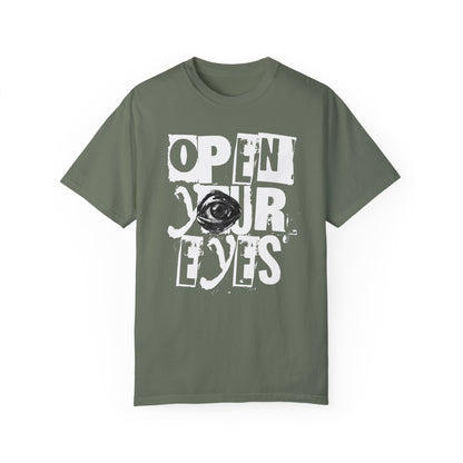 Open Your Eyes T-Shirt - Eye Graphic Tee, Motivational Shirt, Casual Streetwear, Eye Design Shirt, Inspirational Graphic Tee