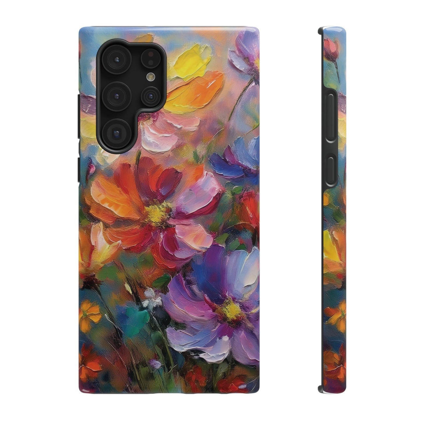 Flower Pattern Phone Case | 70s Retro | Cover for iPhone 16 15 14 13 12 SE Max Pro - Samsung Galaxy S Series - Flower Drawing