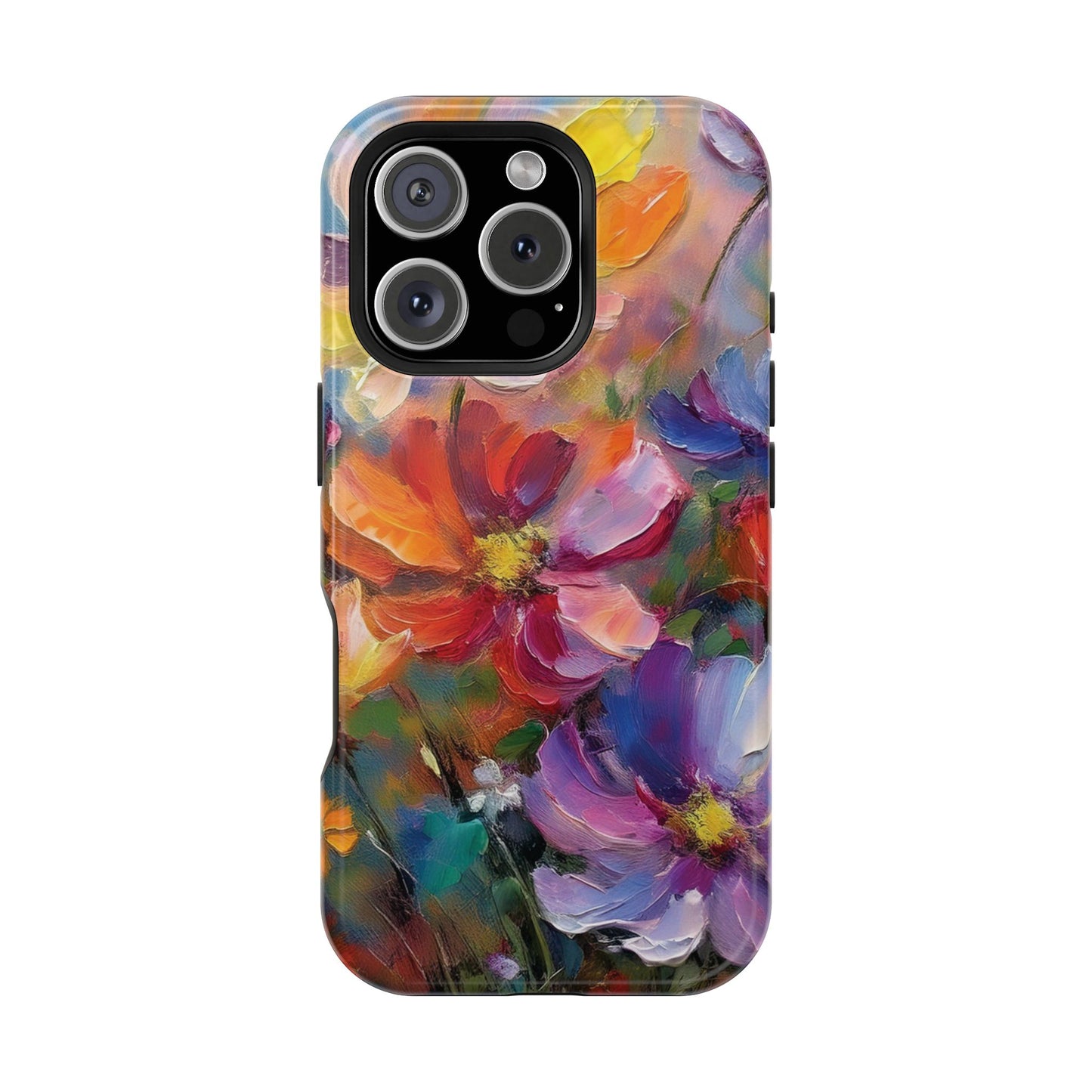 Flower Pattern Phone Case | 70s Retro | Cover for iPhone 16 15 14 13 12 SE Max Pro - Samsung Galaxy S Series - Flower Drawing