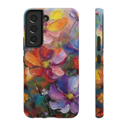 Flower Pattern Phone Case | 70s Retro | Cover for iPhone 16 15 14 13 12 SE Max Pro - Samsung Galaxy S Series - Flower Drawing