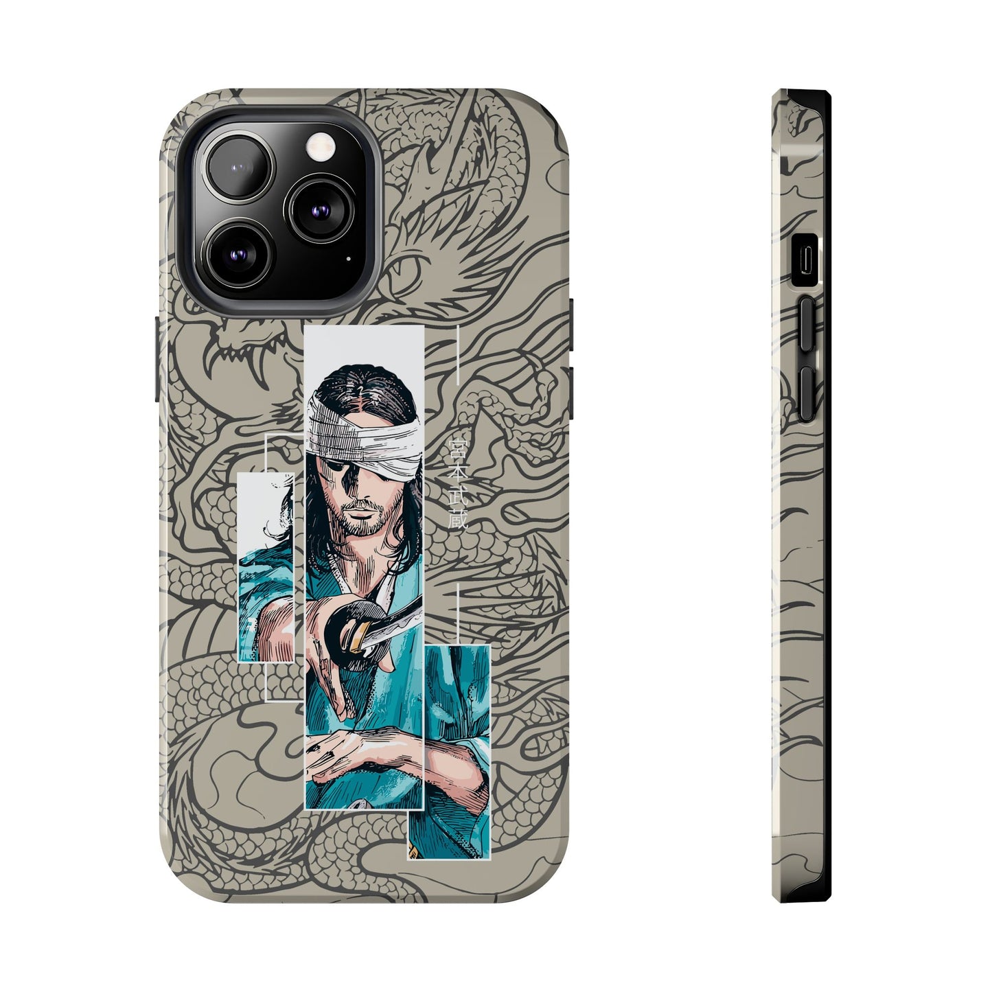 Samurai Anime Manga-Inspired iPhone Case – Musashi Design for iPhone 16-7 & Samsung