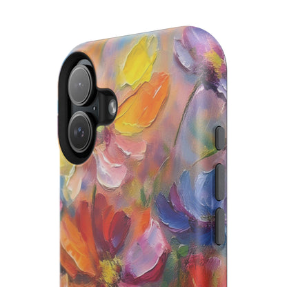 Flower Pattern Phone Case | 70s Retro | Cover for iPhone 16 15 14 13 12 SE Max Pro - Samsung Galaxy S Series - Flower Drawing