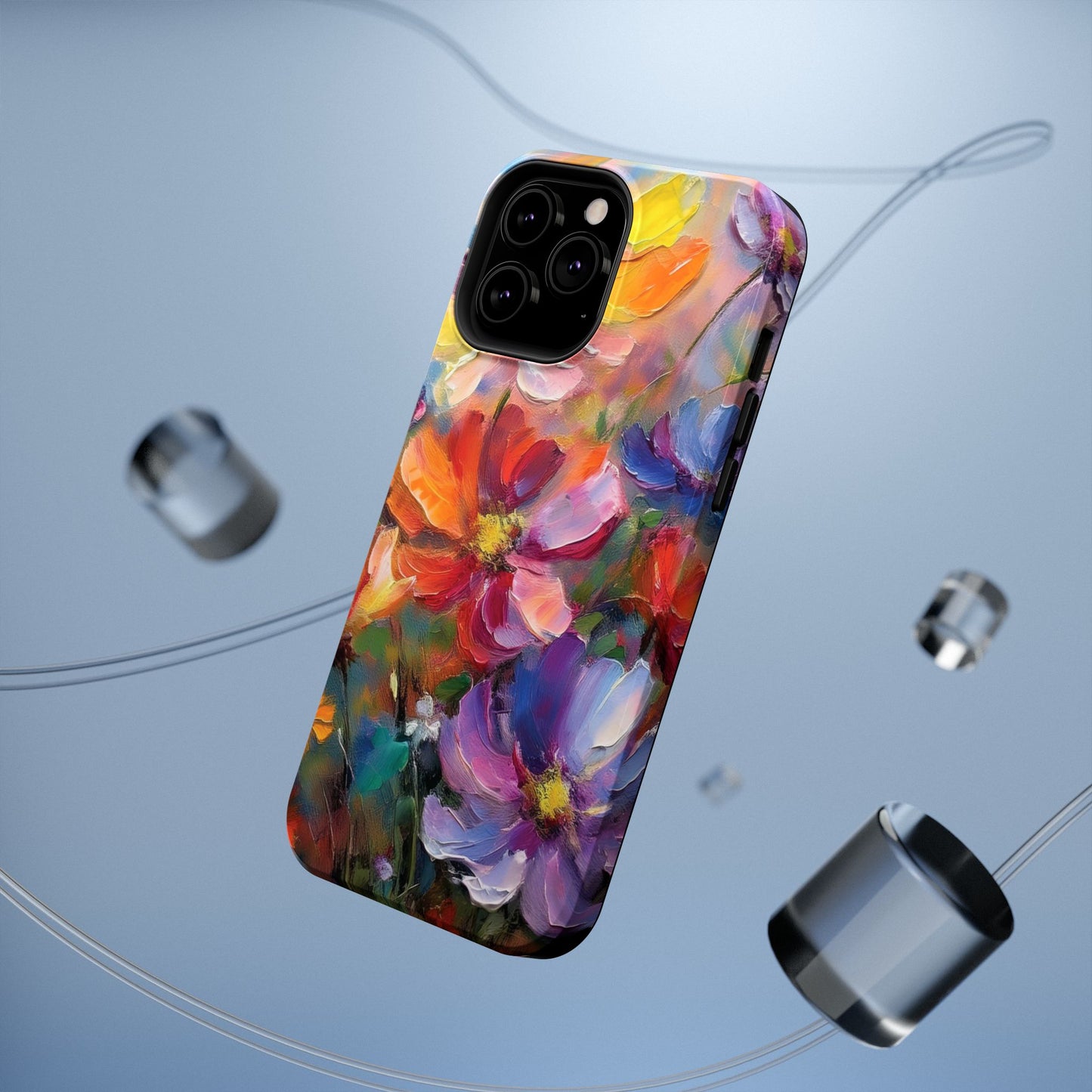 Flower Pattern Phone Case | 70s Retro | Cover for iPhone 16 15 14 13 12 SE Max Pro - Samsung Galaxy S Series - Flower Drawing