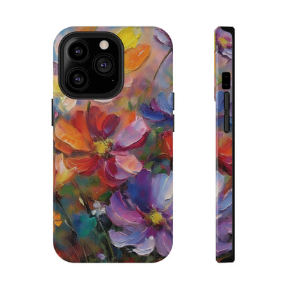 Flower Pattern Phone Case | 70s Retro | Cover for iPhone 16 15 14 13 12 SE Max Pro - Samsung Galaxy S Series - Flower Drawing