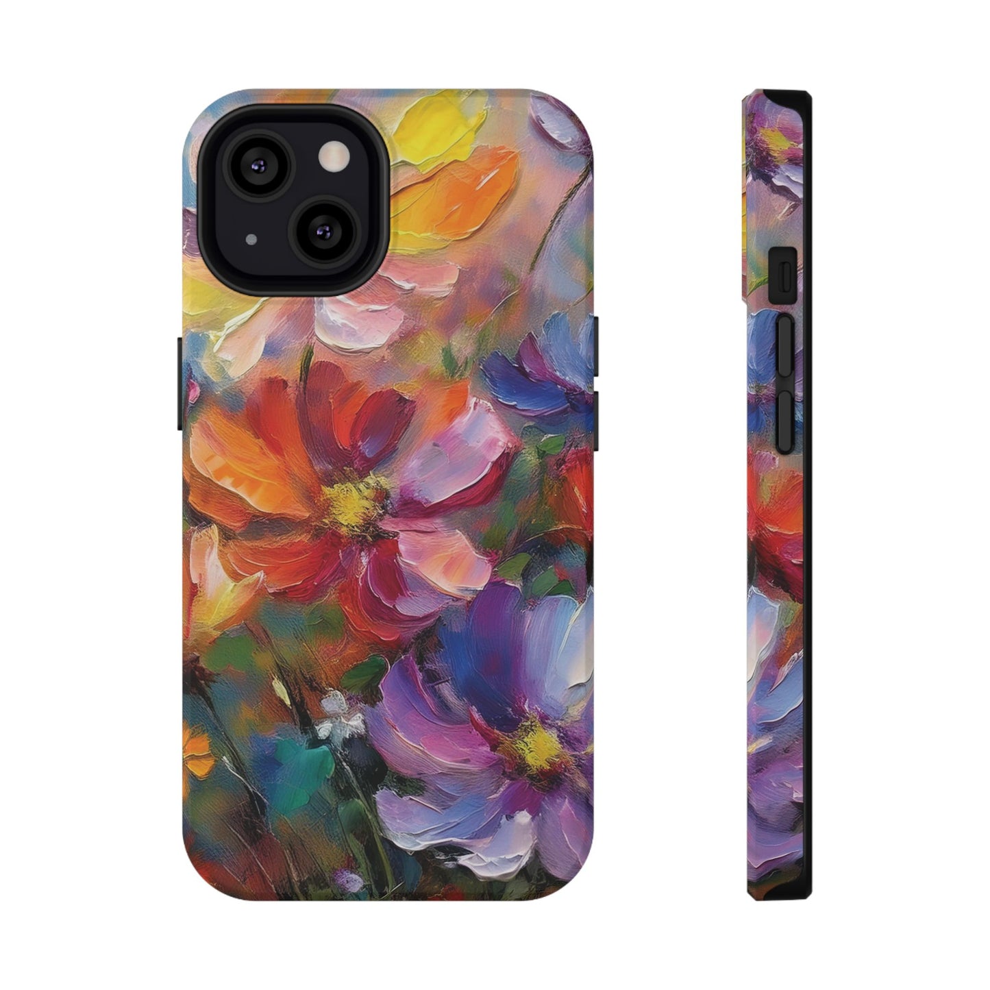 Flower Pattern Phone Case | 70s Retro | Cover for iPhone 16 15 14 13 12 SE Max Pro - Samsung Galaxy S Series - Flower Drawing